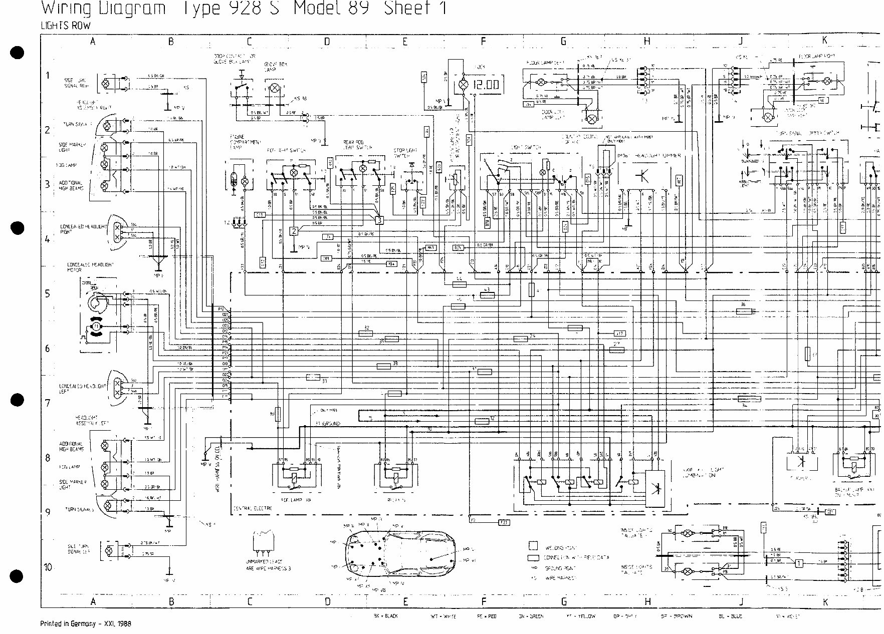 PORSCHE 928 S Model 89 Wiring Diagram preview img 4