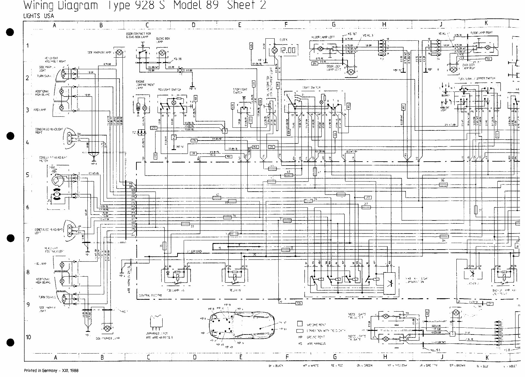 PORSCHE 928 S Model 89 Wiring Diagram preview img 7