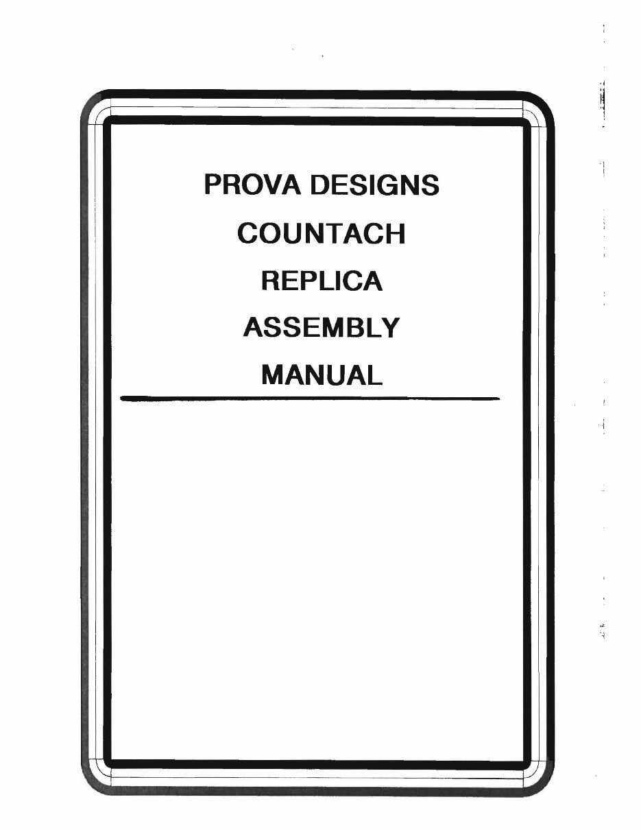 Prova Designs Countach Replica (Kit Car) Assembly Manual preview img 1