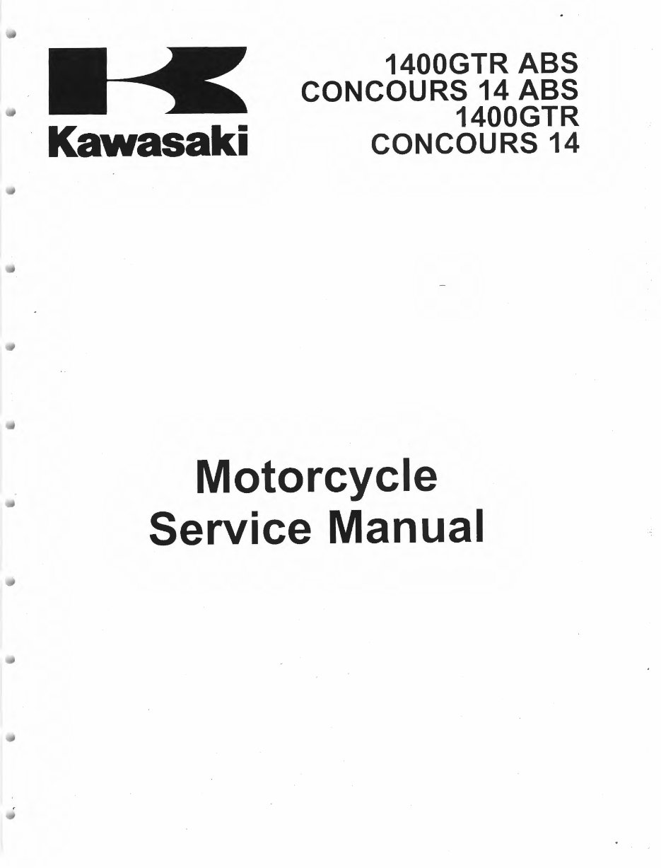 Kawasaki 2007-2016 GTR1400 Concours 14 Service Manual | Download