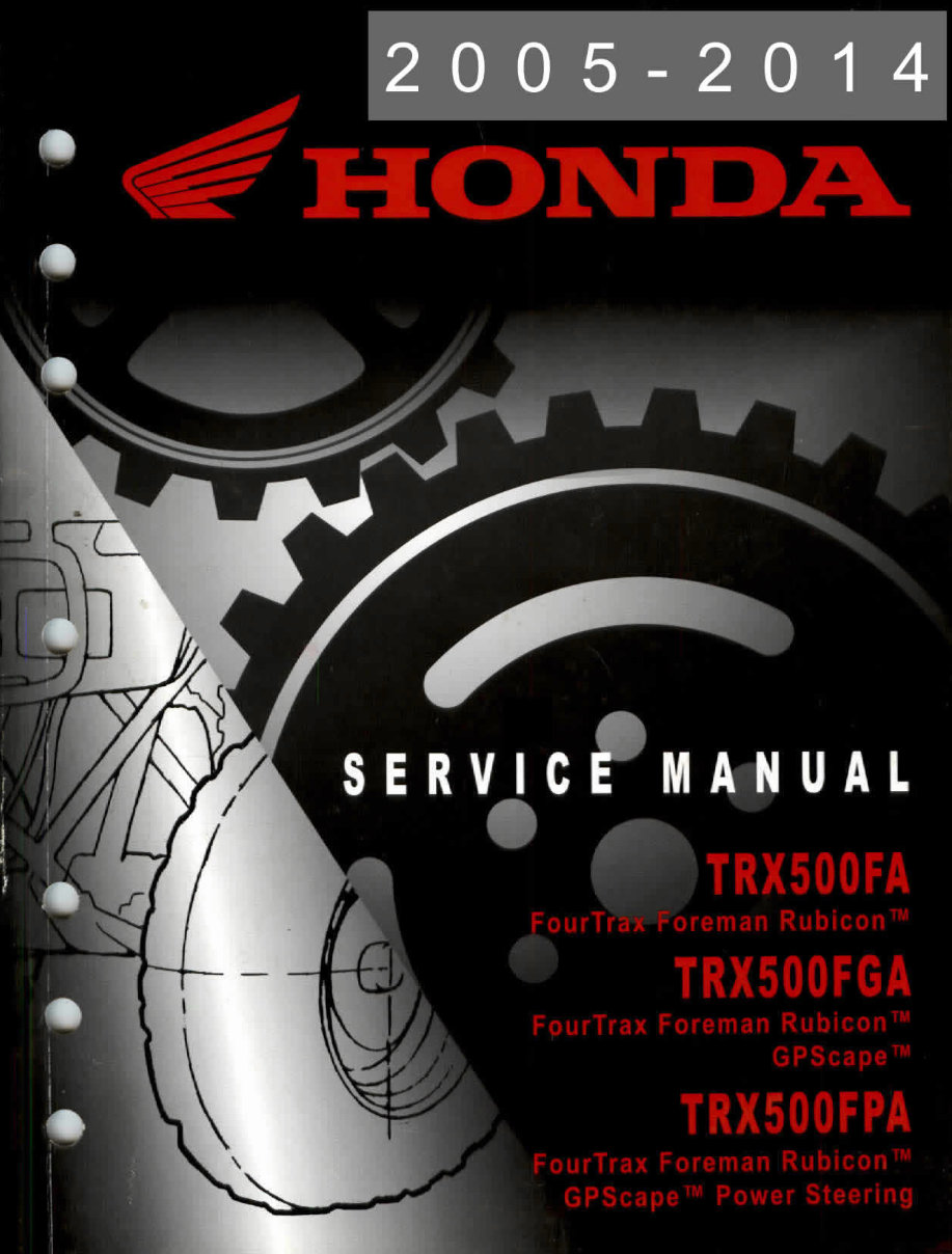 2012-2013 Honda Foreman 500 (TRX500) Service & Repair Manual preview img 1