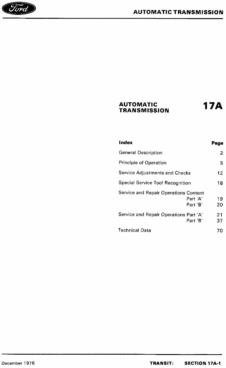 1983 Ford Transit (Mk2) Service & Repair Manual preview img 1