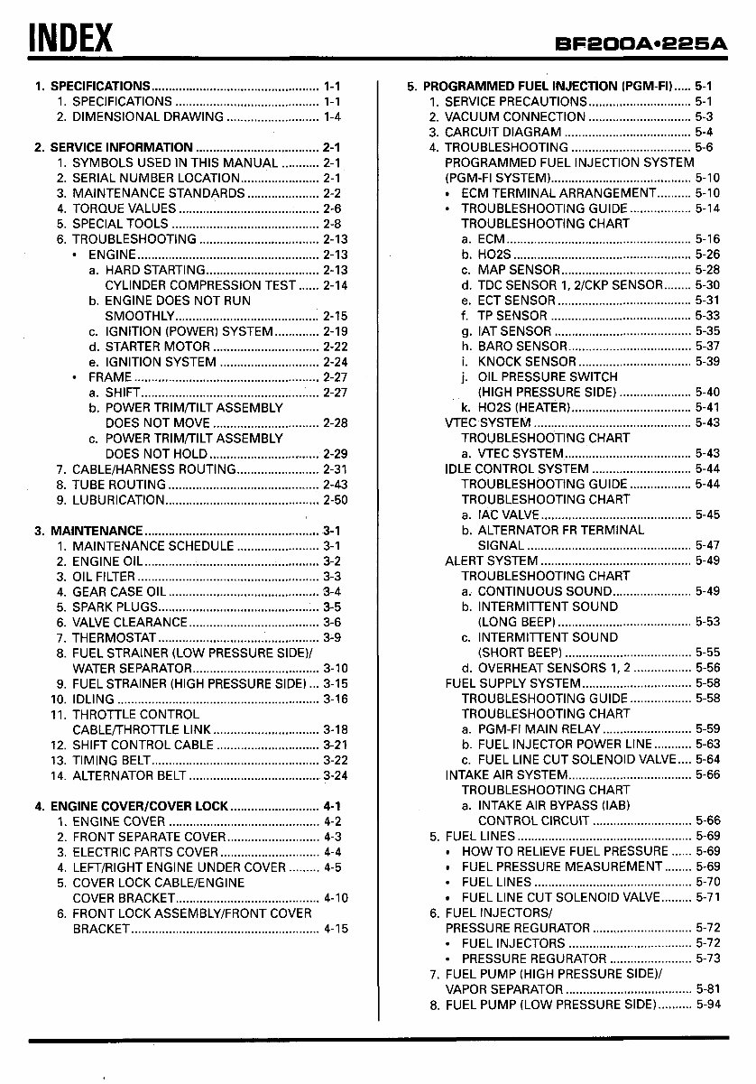 Honda BF200A/BF225A (200/225HP) Outboards OEM Service & Repair Manual preview img 3