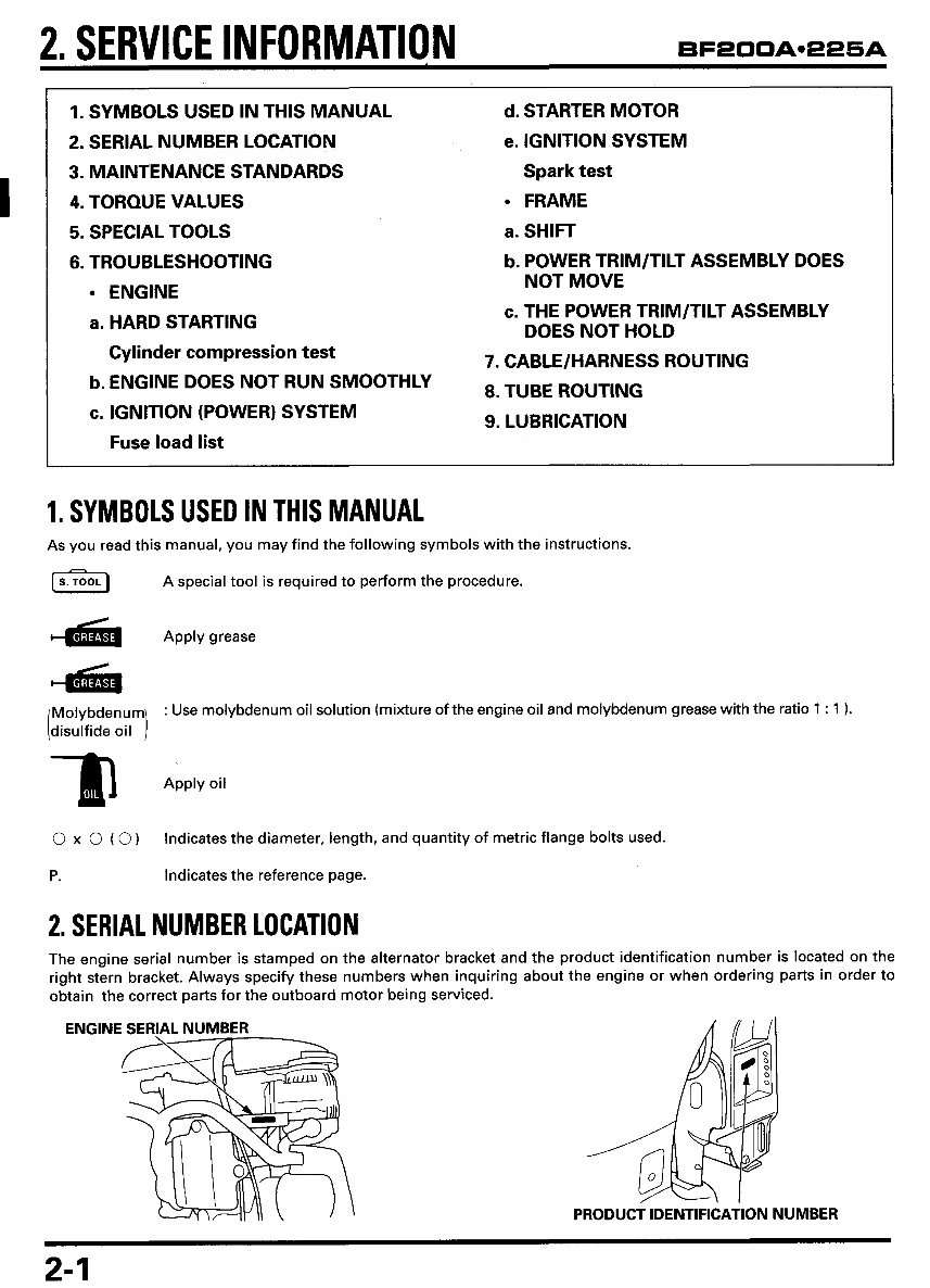 Honda BF200A/BF225A (200/225HP) Outboards OEM Service & Repair Manual preview img 9
