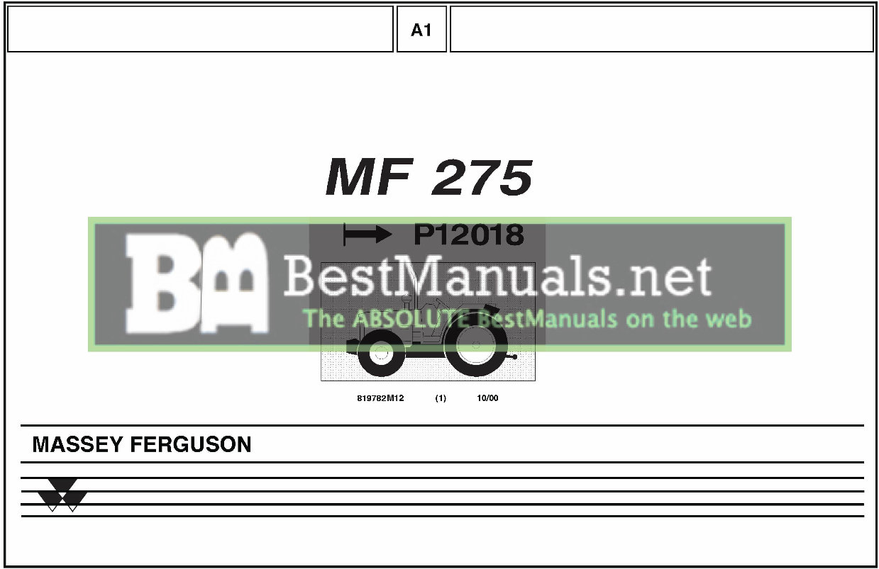 Massey Ferguson MF275 Tractor Service & Repair Manual (+ Parts Catalog) preview img 1
