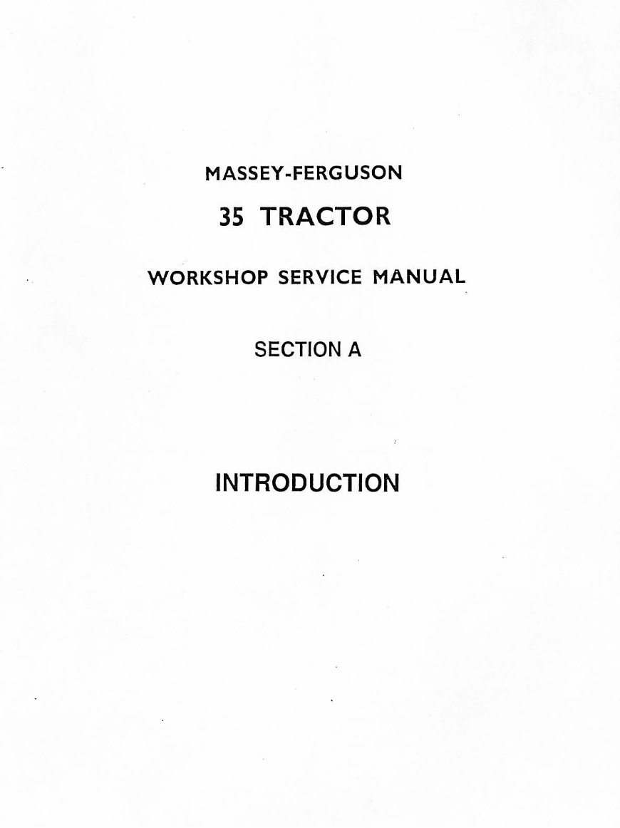 Massey Ferguson FE35 Tractor Service & Repair Manual preview img 2