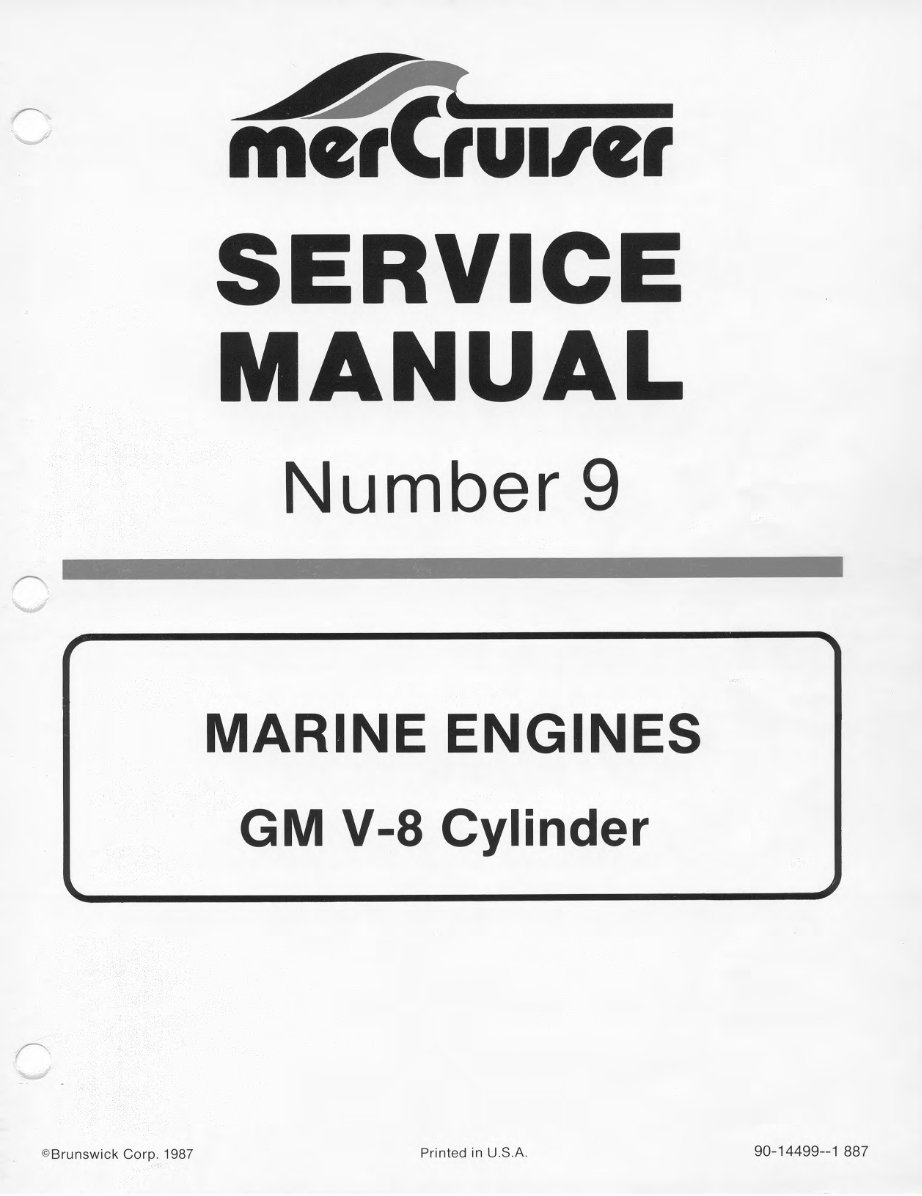 1985-1988 Mercruiser GM V8 305 CID 350 CID Marine Engine Service & Repair Manual preview img 1