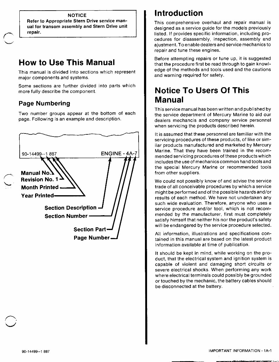 1985-1988 Mercruiser GM V8 305 CID 350 CID Marine Engine Service & Repair Manual preview img 6