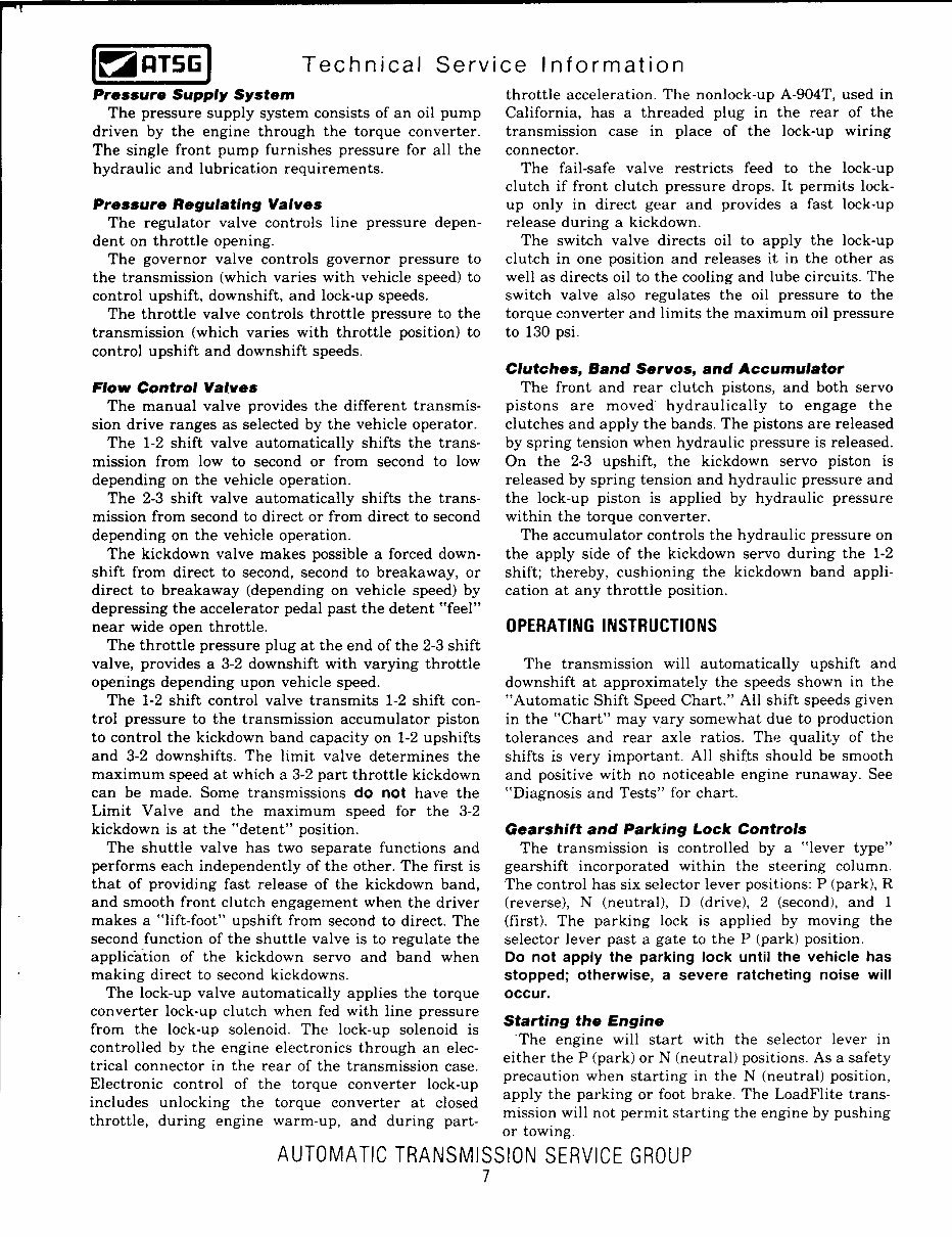 Chrysler A727 A-727 A-904 A904 AUTO Gearbox Workshop Manual preview img 7