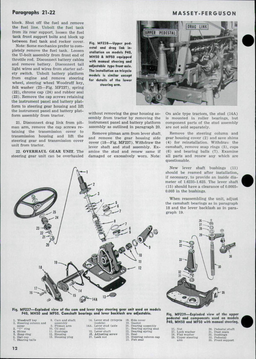 MASSEY FERGUSON MF-50 MF-202 MF-204 F-40 Repair Service MANU preview img 10