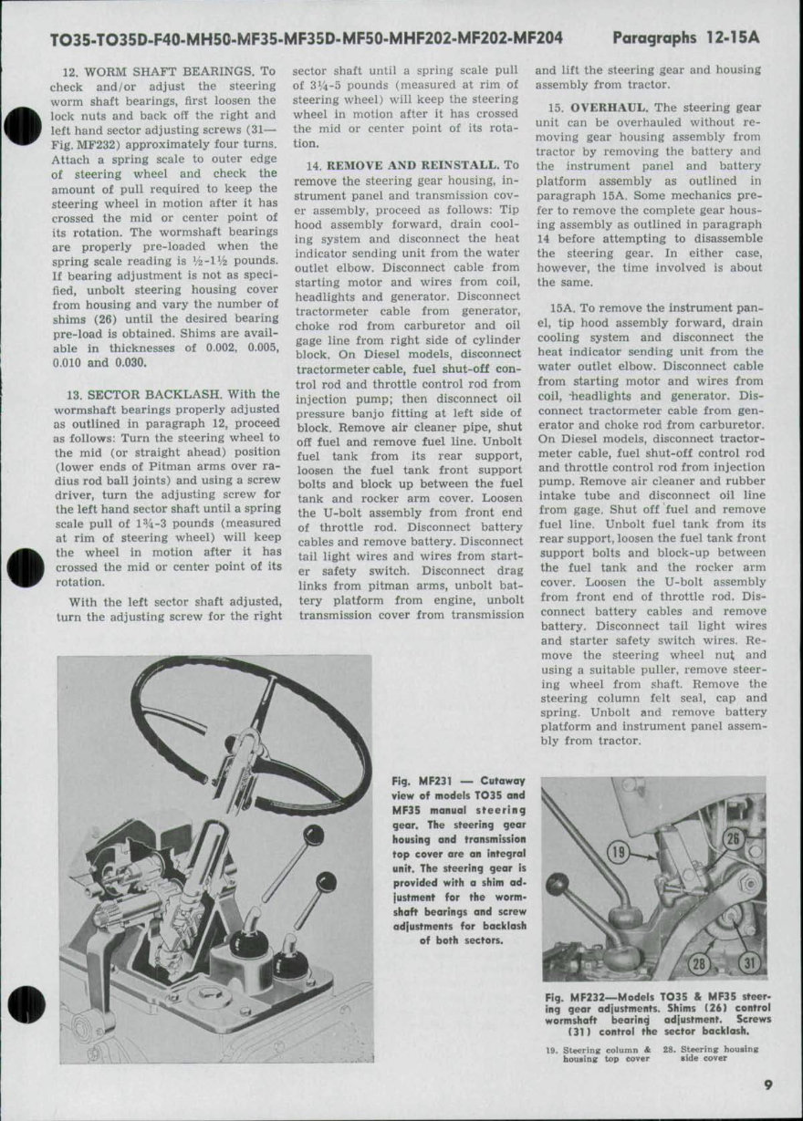 MASSEY FERGUSON MF-50 MF-202 MF-204 F-40 Repair Service MANU preview img 7