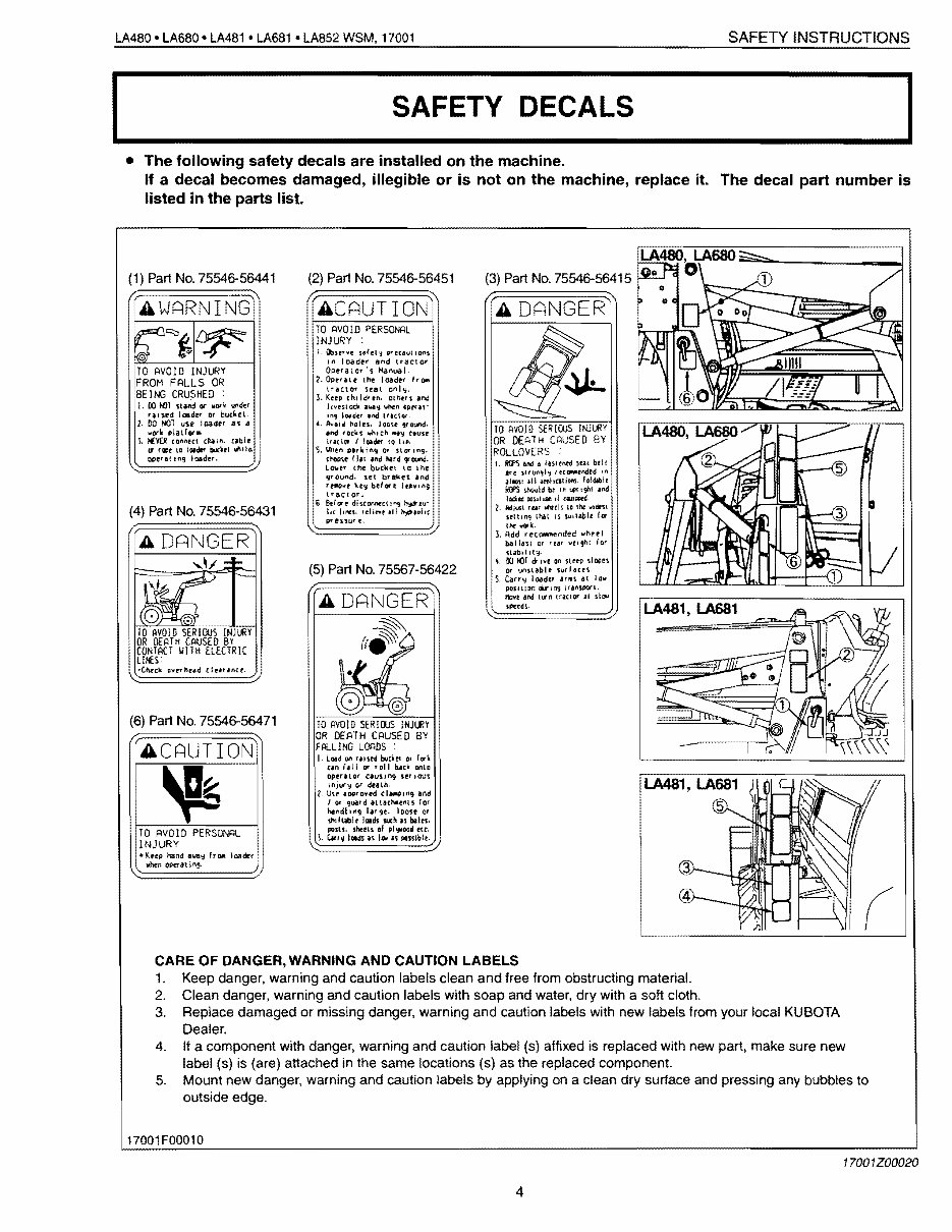 KUBOTA FRONT END Loader LA480 LA680 LA481 LA681 LA852 Workshop Service Manual preview img 4