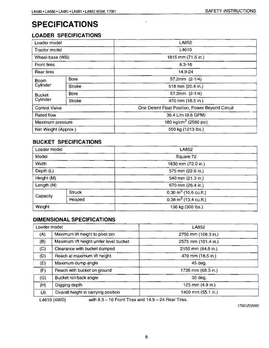 KUBOTA FRONT END Loader LA480 LA680 LA481 LA681 LA852 Workshop Service Manual preview img 8
