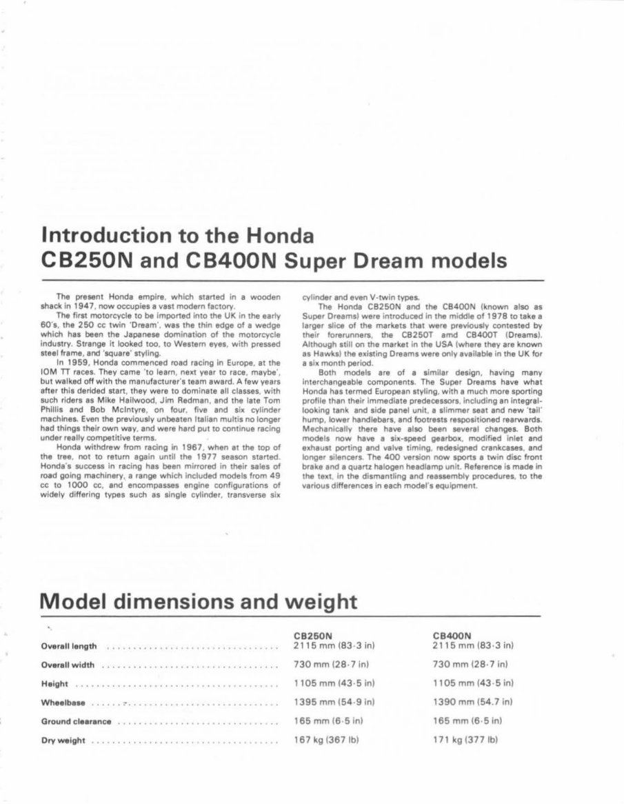 1978-1984 Honda CB250N Super Dream Service & Repair Manual preview img 6