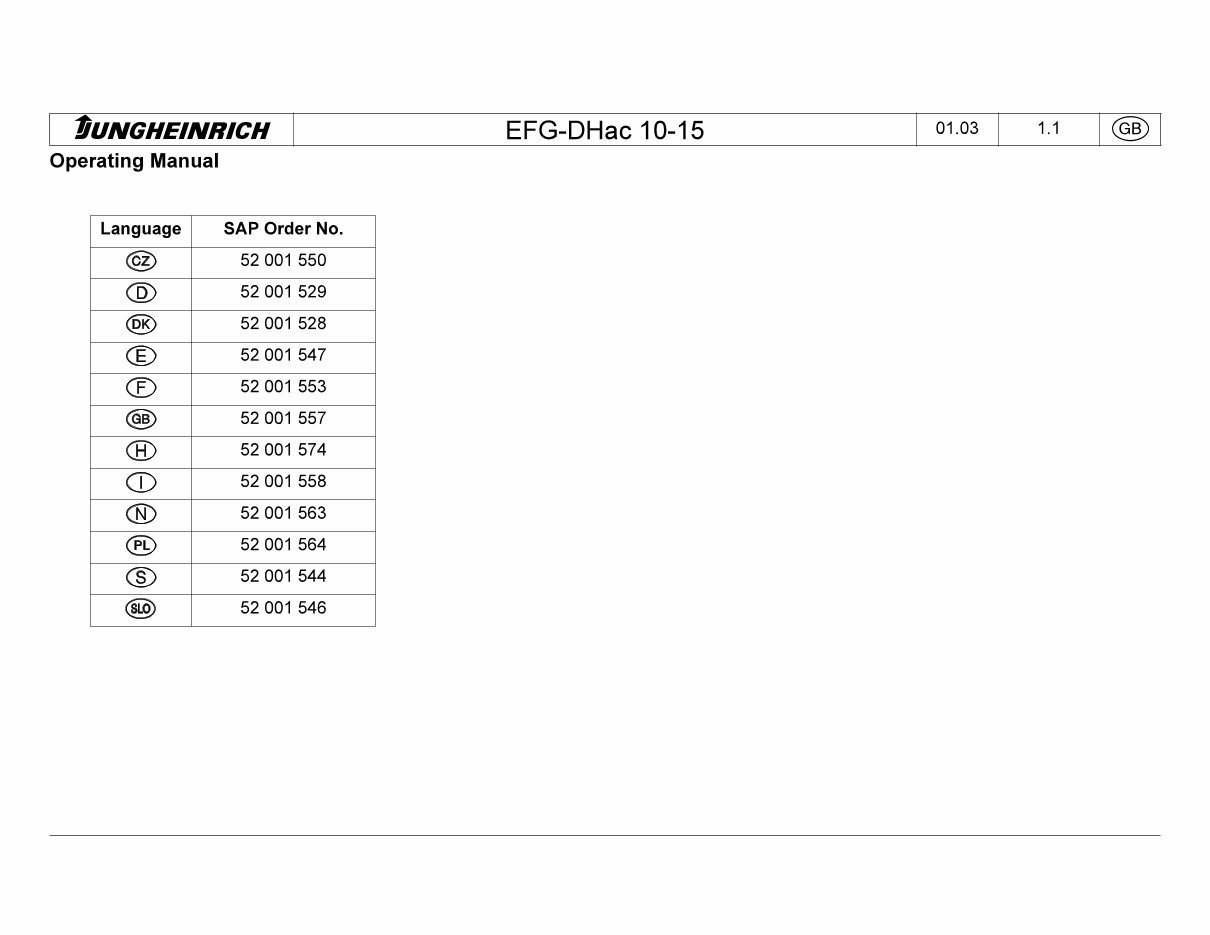 Jungheinrich Electric Lift Truck EFG-Series Service & Repair Manual preview img 2