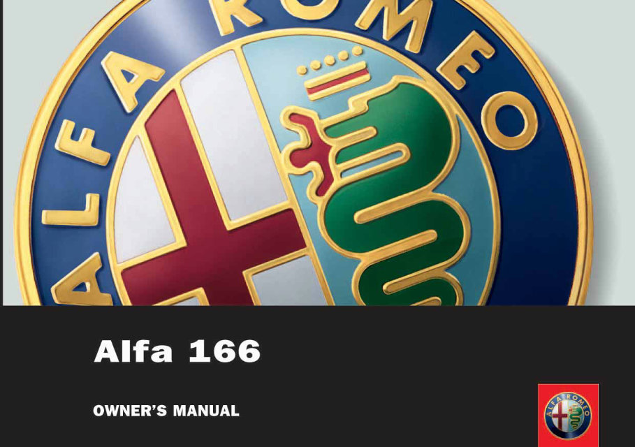 Alfa Romeo 166 Owner Manual preview img 1