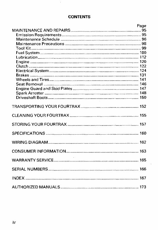 98 Honda ATV TRX450ES FourTrax Foreman ES 1998 Owners Manual preview img 5