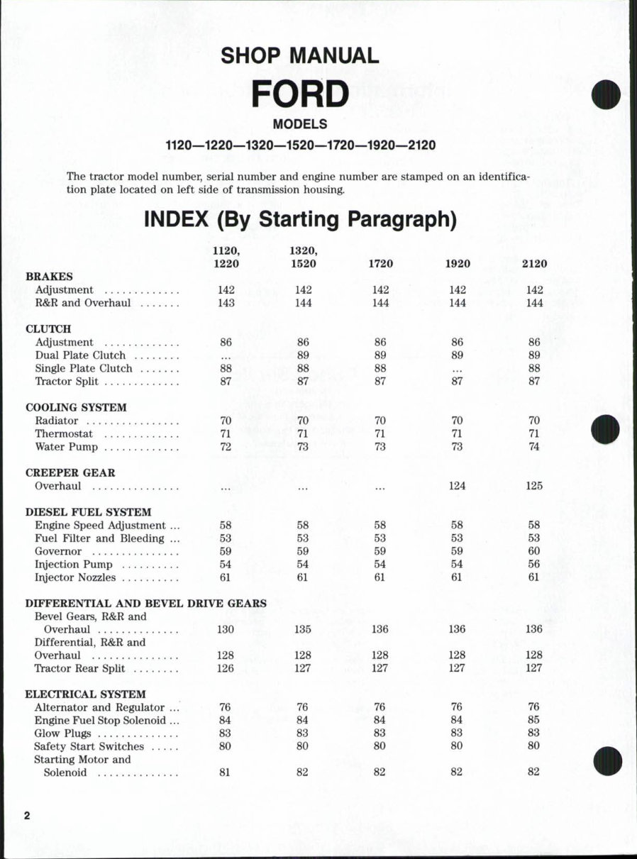 Ford 1220 Tractor Workshop Service Manual for Repair preview img 1
