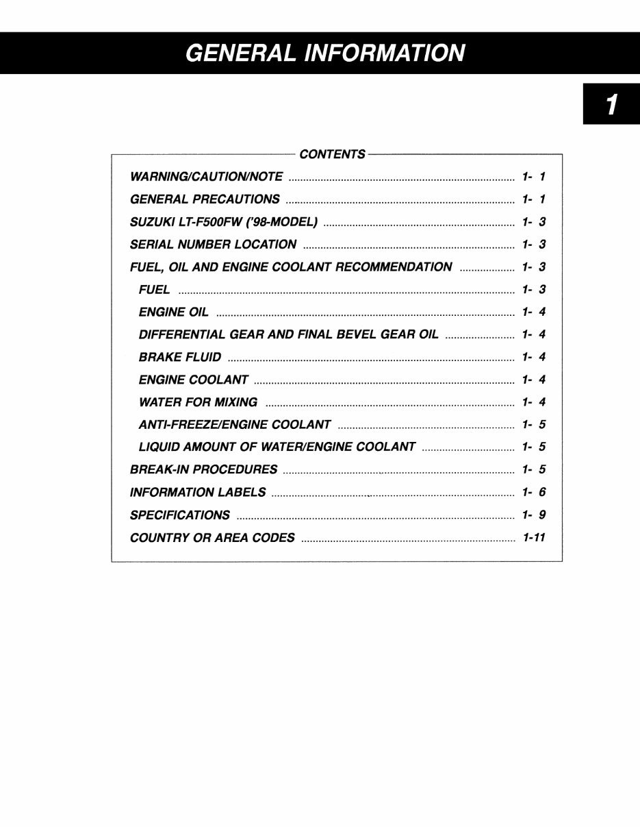 Suzuki LT-F500FK1 2001 Workshop Service Manual for Repair preview img 5