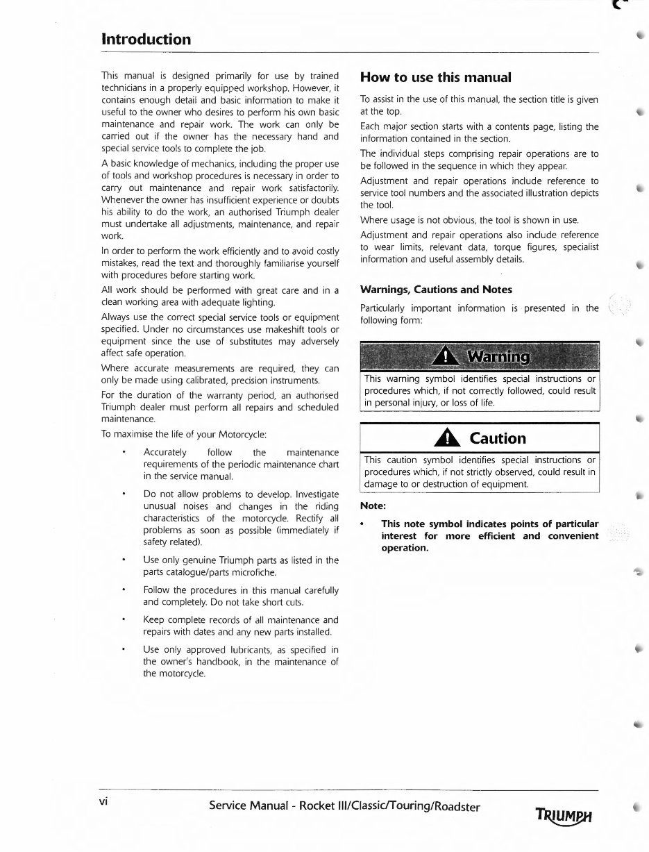 2013-2016 Triumph Rocket 3 (Classic/Touring/Roadster) OEM Service & Repair Manual preview img 6