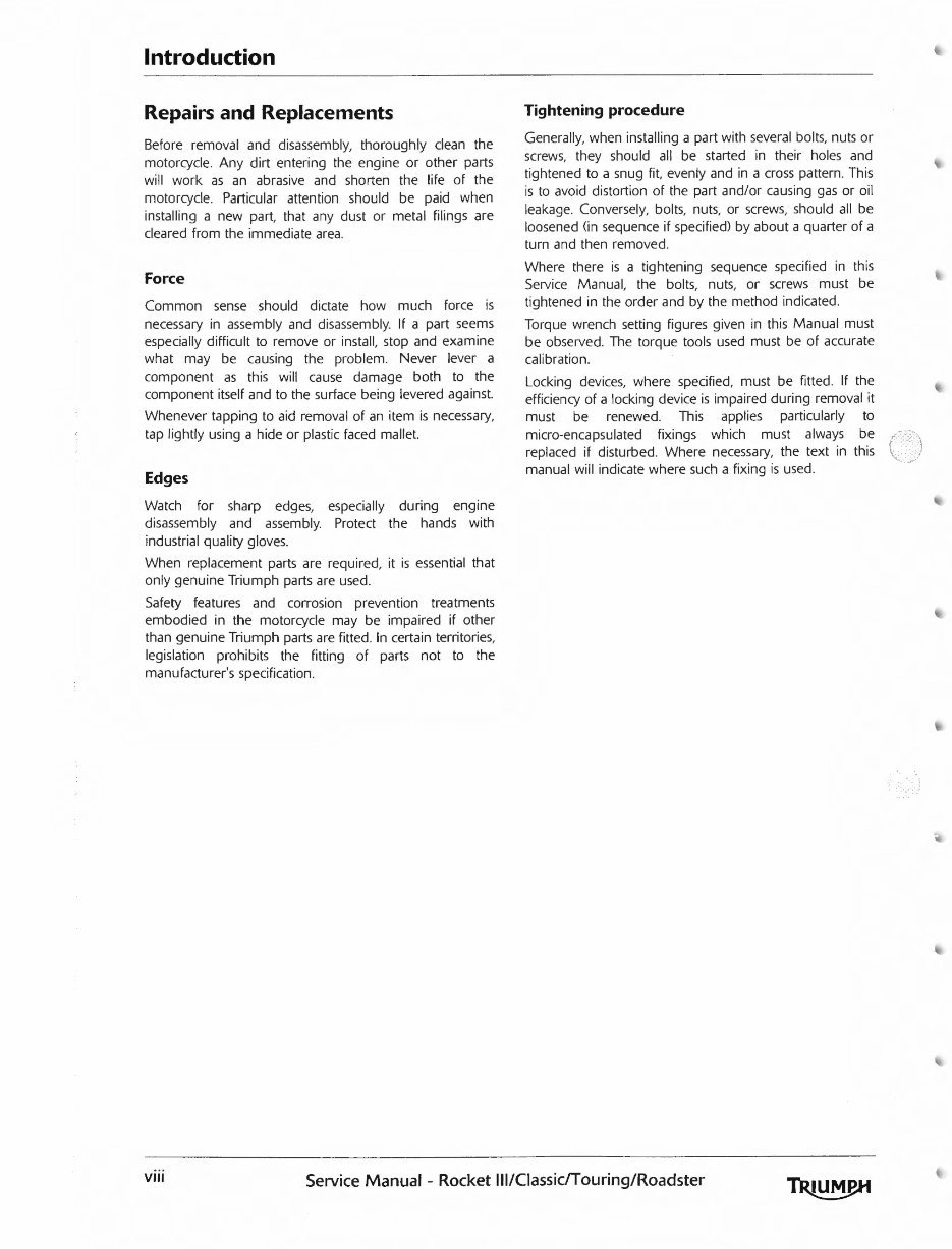 2013-2016 Triumph Rocket 3 (Classic/Touring/Roadster) OEM Service & Repair Manual preview img 8