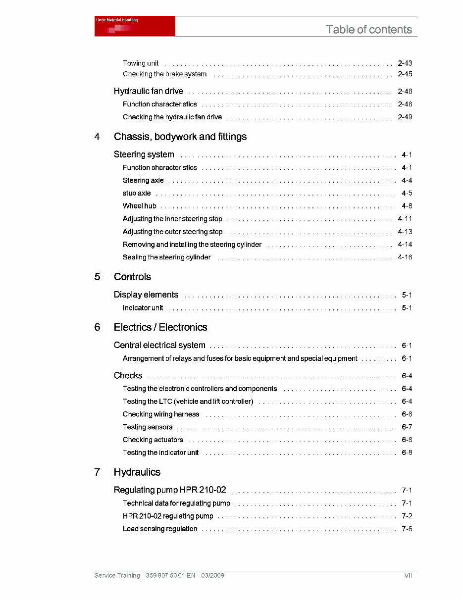 Linde Forklift Truck Type 359: H100, H120, H140, H160, H180 Service Training (Workshop) Manual preview img 7