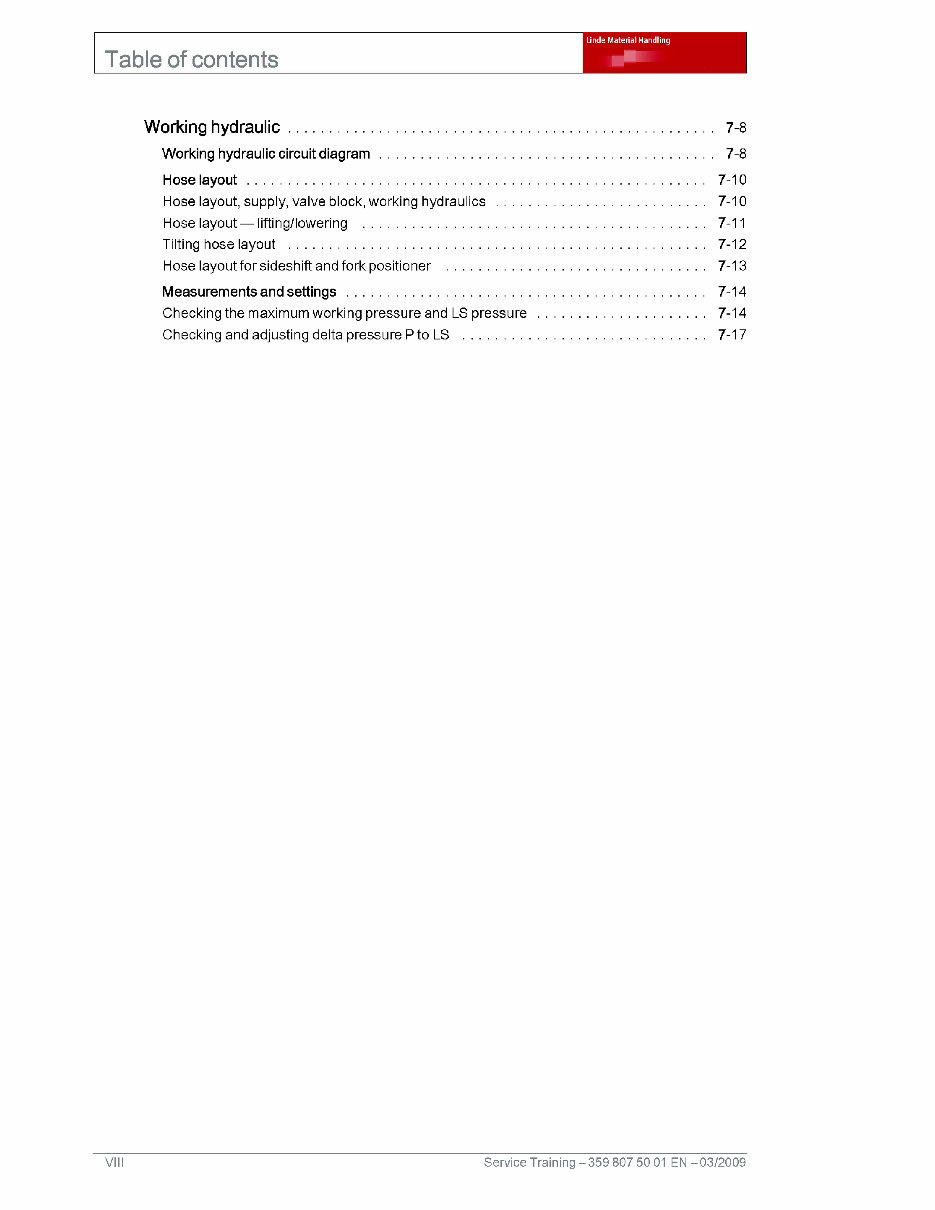 Linde Forklift Truck Type 359: H100, H120, H140, H160, H180 Service Training (Workshop) Manual preview img 8