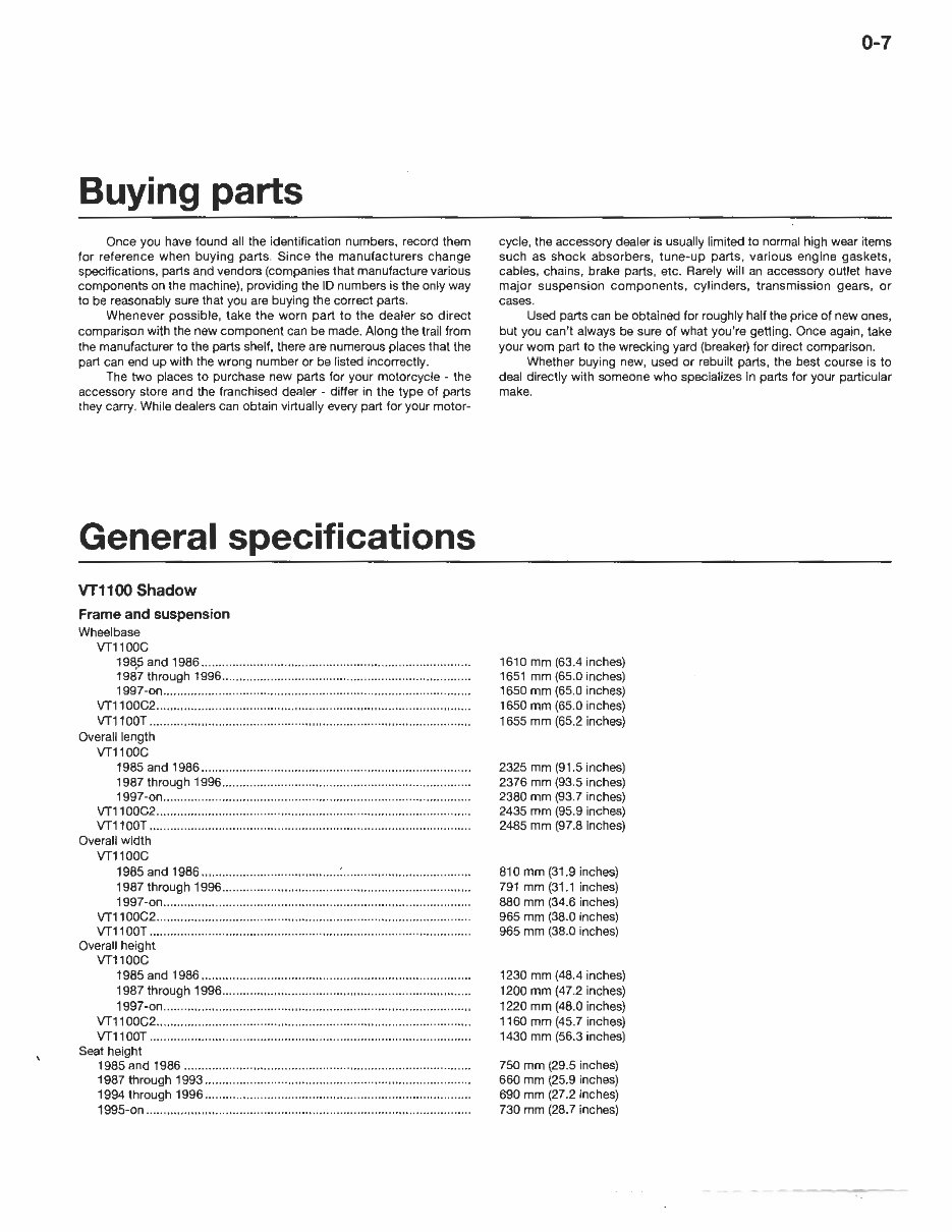 1985-1998 Honda Shadow VT1100 Service & Repair Manual preview img 8