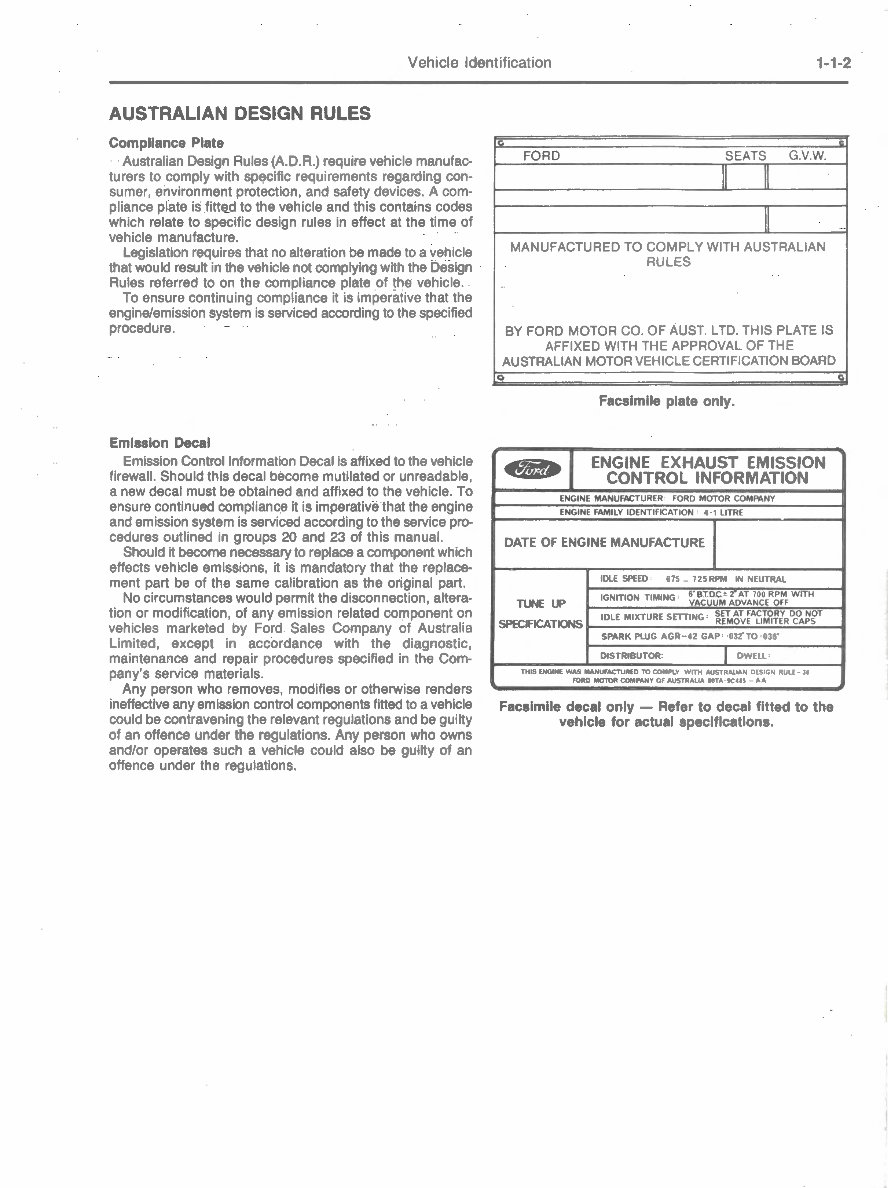 1984-1988 Ford Falcon XF Service & Repair Manual preview img 7