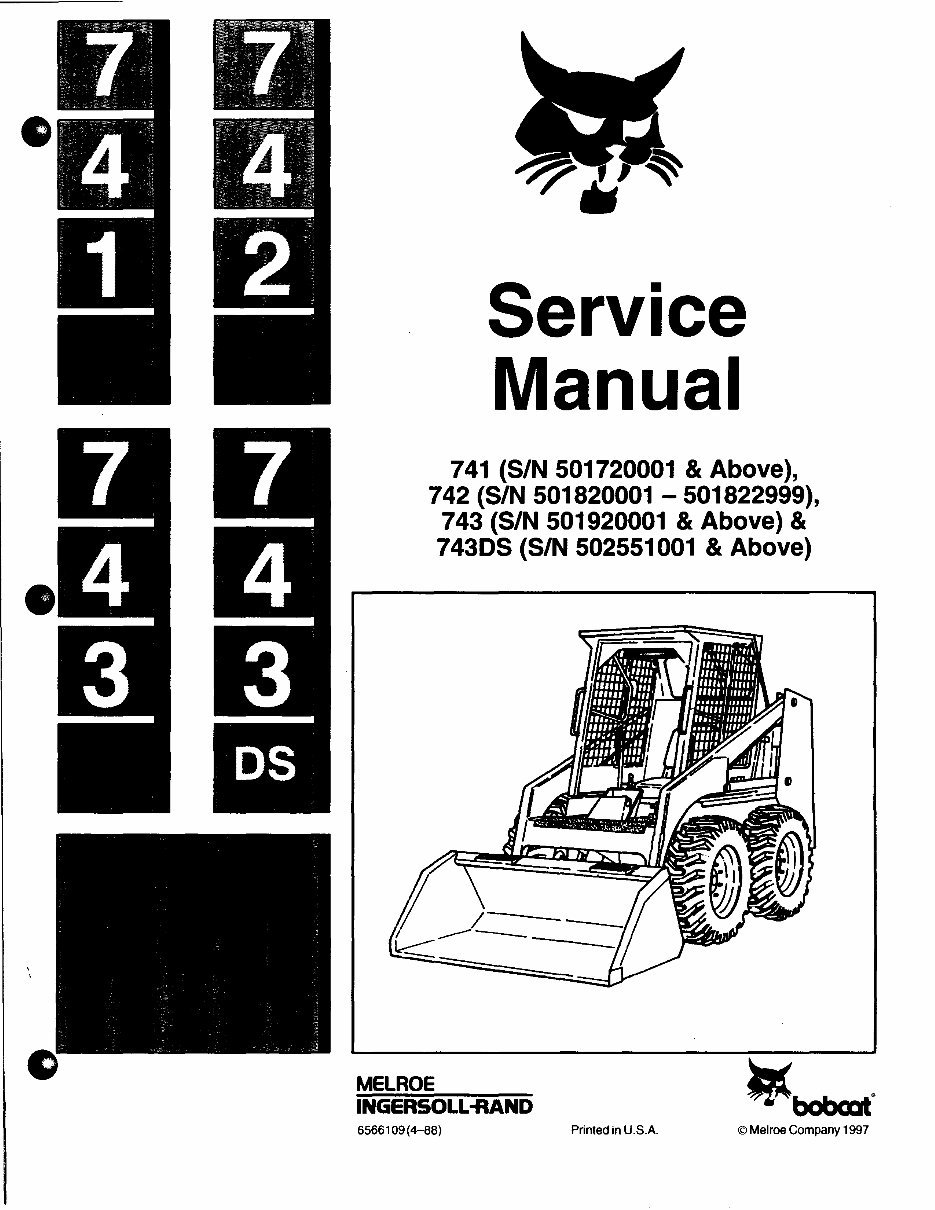 Bobcat 743 Loader Factory Service & Work Shop Manual preview img 1