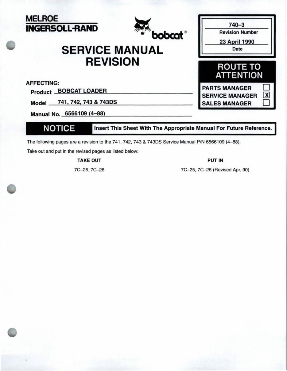 Bobcat 743 Loader Factory Service & Work Shop Manual preview img 4