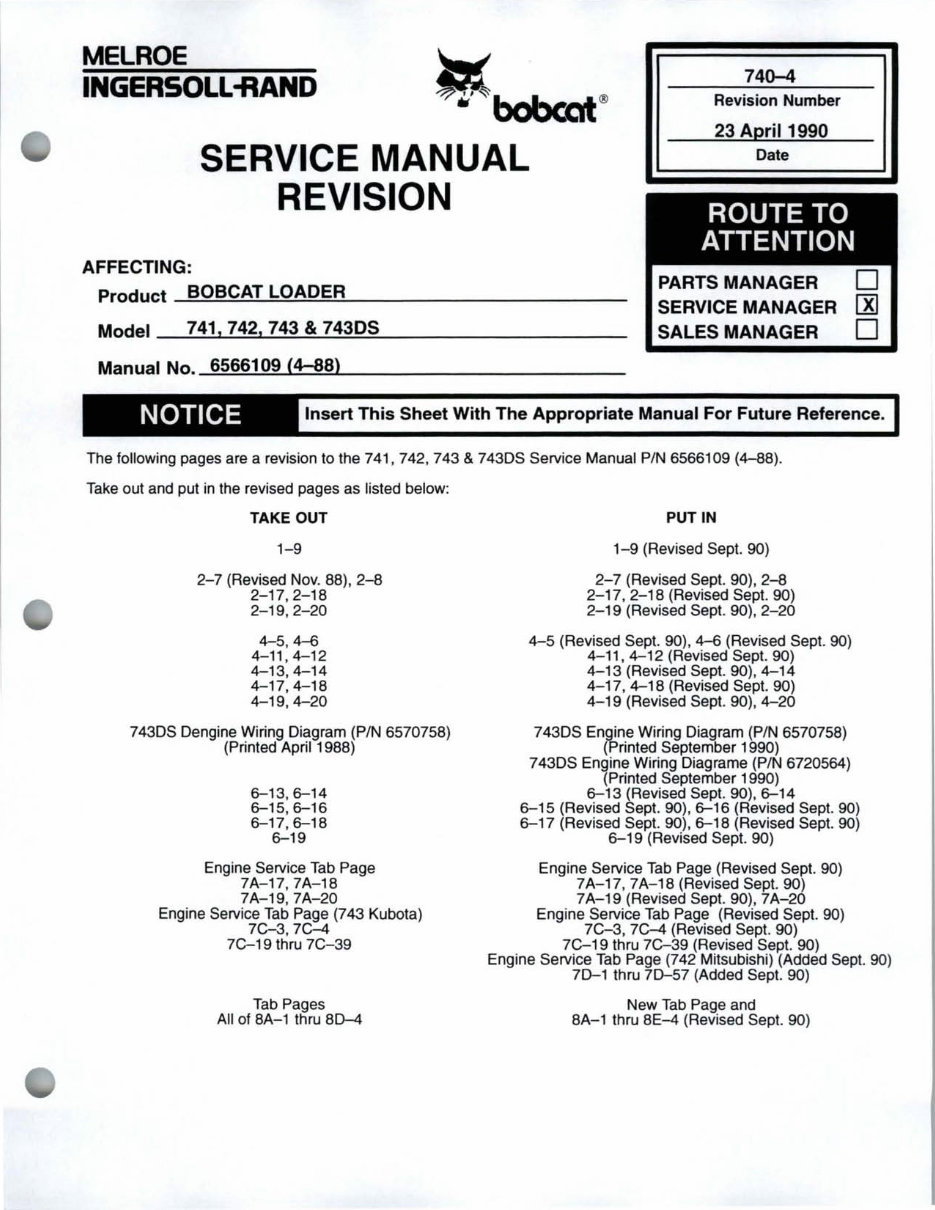 Bobcat 743 Loader Factory Service & Work Shop Manual preview img 5