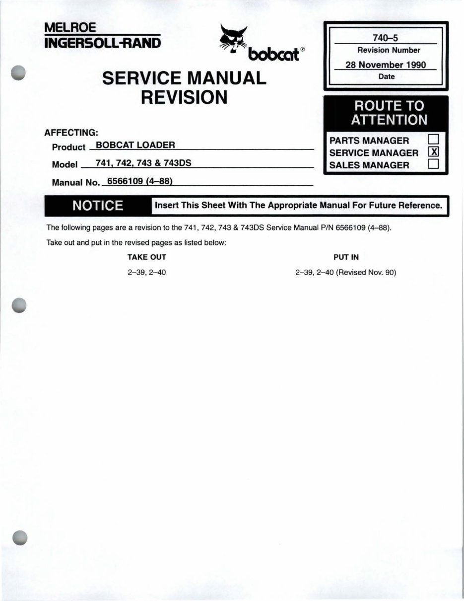 Bobcat 743 Loader Factory Service & Work Shop Manual preview img 6
