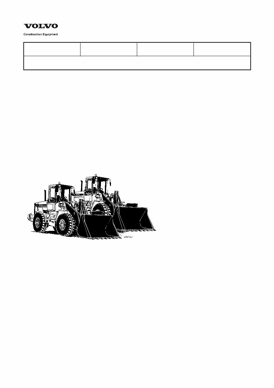 Volvo L120C Wheel Loader Service Manual preview img 1