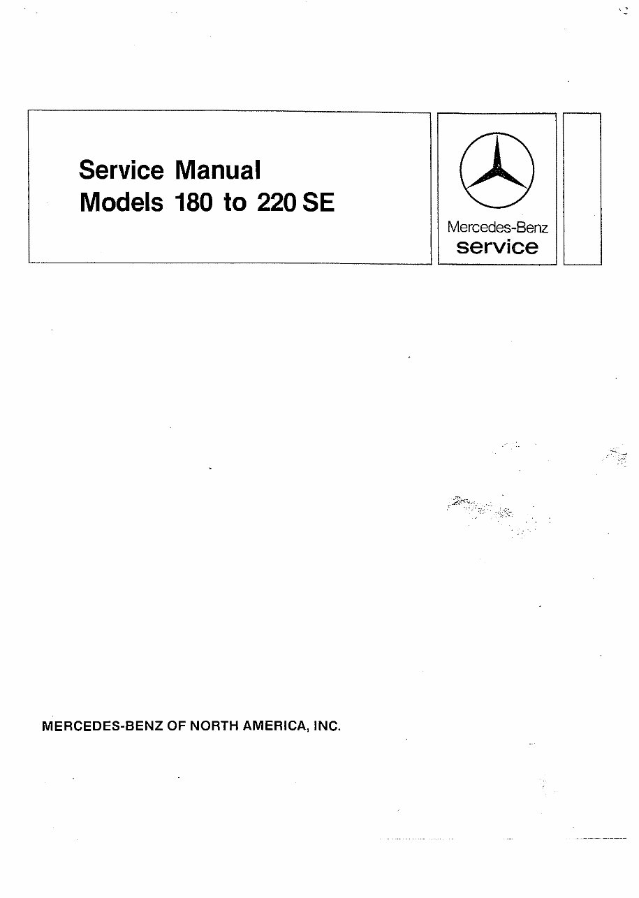 Mercedes-Benz 220 220A 220S 220SE Service & Repair Manual preview img 1