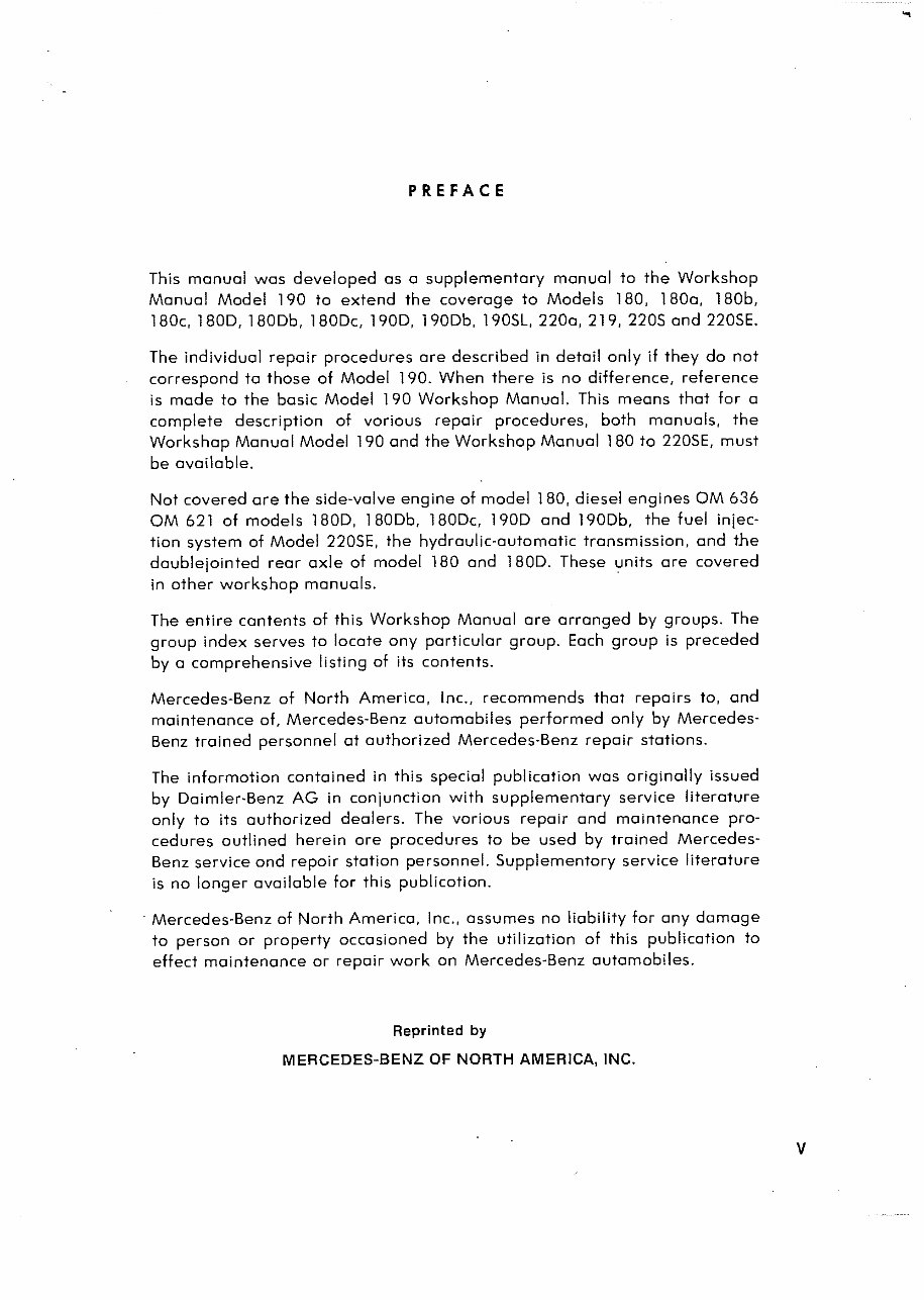 Mercedes-Benz 220 220A 220S 220SE Service & Repair Manual preview img 3
