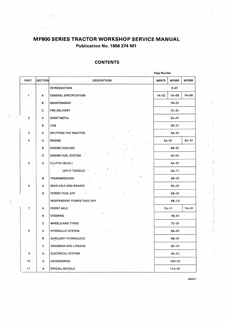 Massey Ferguson MF600, MF 600 Series Tractor Service Repair Workshop Manual preview img 2