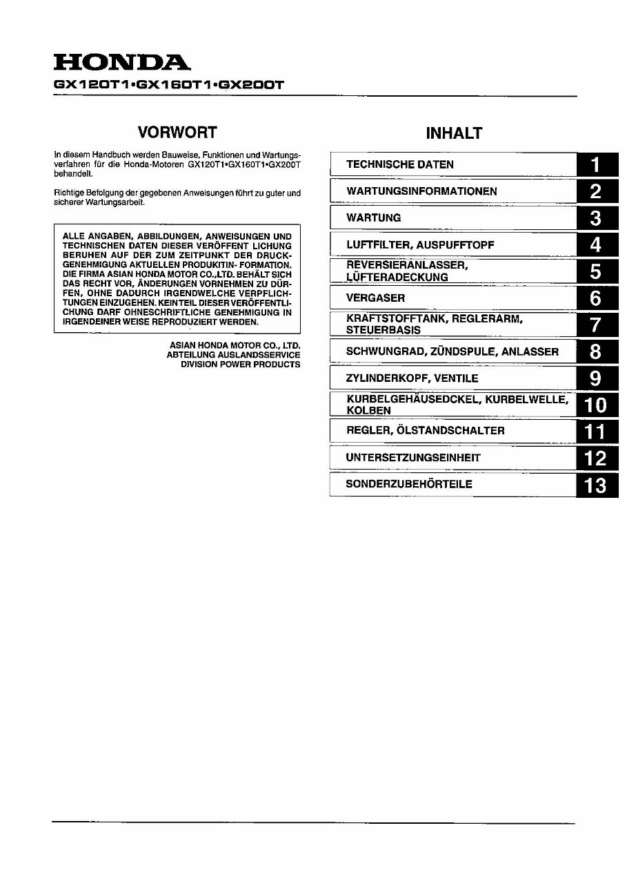 Honda GX120 T1, GX160 T1, GX200 T Engine Workshop Service Repair Manual preview img 5
