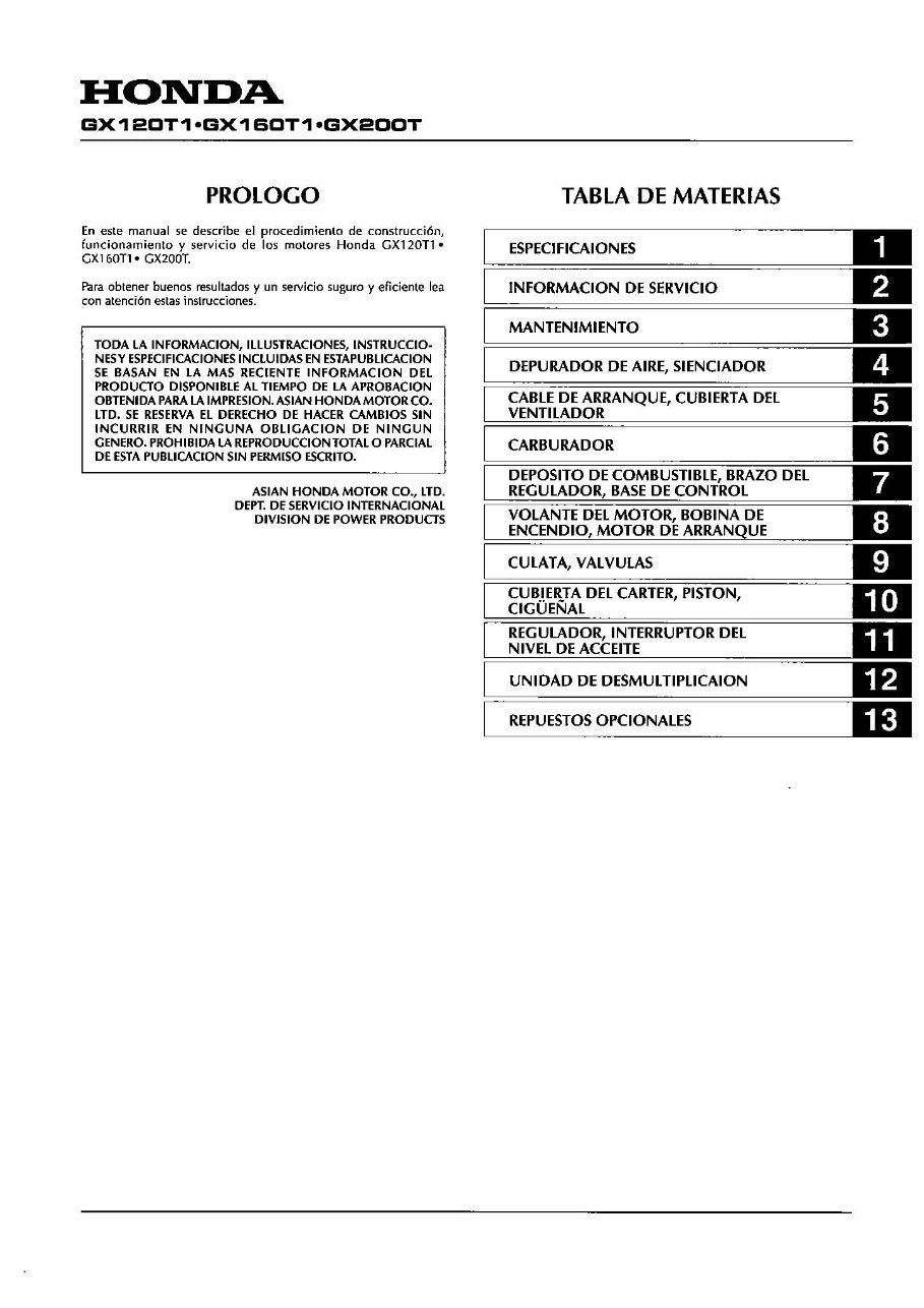 Honda GX120 T1, GX160 T1, GX200 T Engine Workshop Service Repair Manual preview img 7