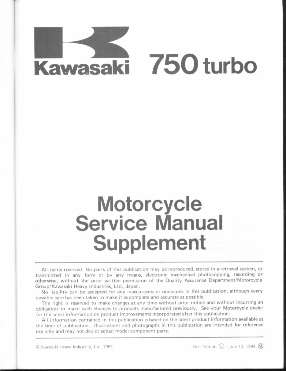 Kawasaki GPZ750 Turbo 1982 1983 1984 1985 Service Manual preview img 3