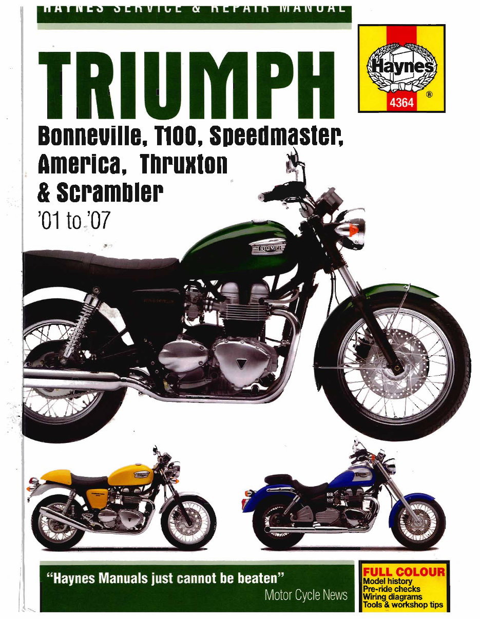 2002-2007 Triumph Speedmaster Motorcycle Service Repair Shop Manual - preview img 1