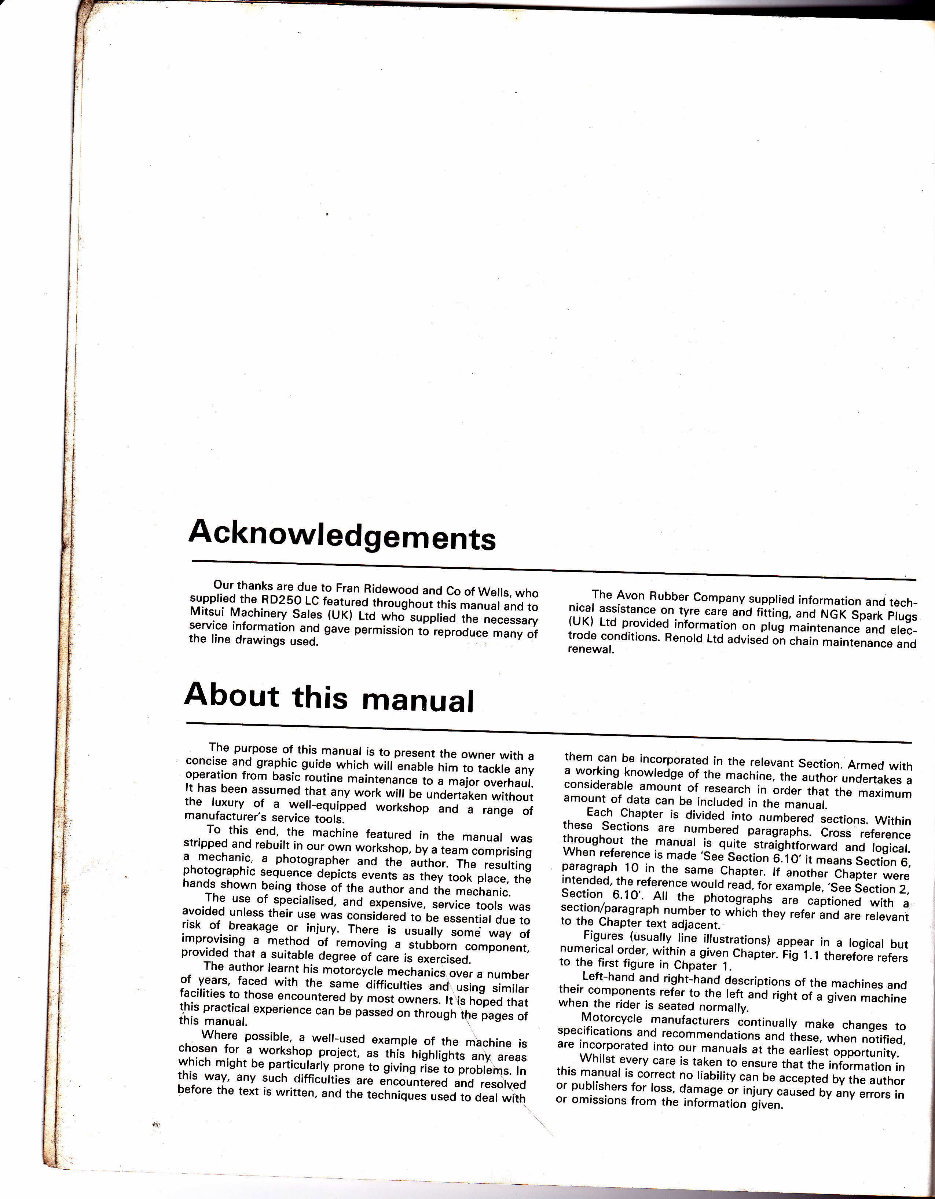 1980-1982 Yamaha RD250 LC RD350 LC Motorcycle Service & Repair Manual preview img 3