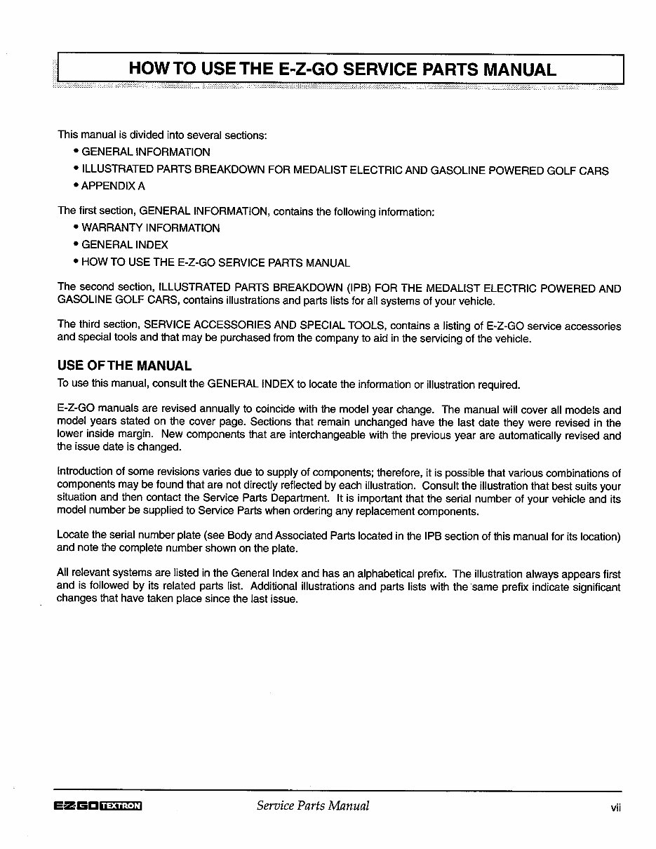 1994-1995 EZGO Medalist Service & Repair Manual preview img 8