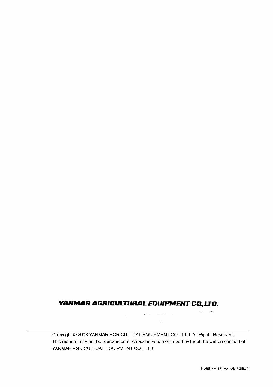 Yanmar EG 907 Power Shuttle Diesel Tractor Service Repair Workshop Manual preview img 2
