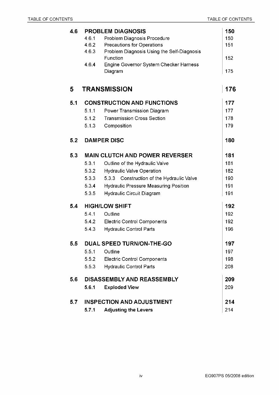 Yanmar EG 907 Power Shuttle Diesel Tractor Service Repair Workshop Manual preview img 7