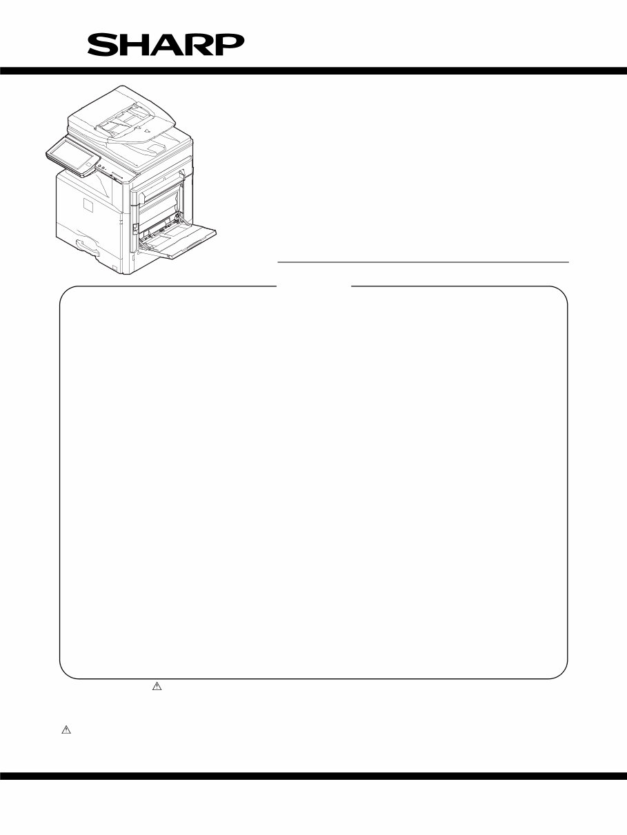 Sharp MX-2640N 3140N 3640N Service Manual & Technical Documentation preview img 1