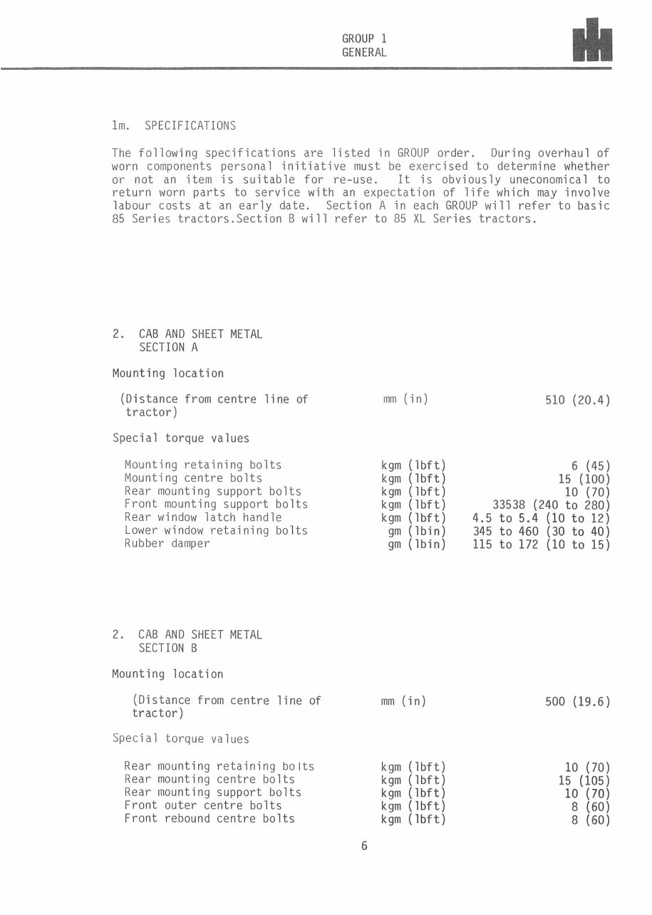 International Harvester 785 Factory Service & Work Shop Manual preview img 9