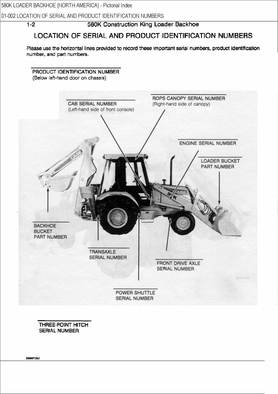 CASE 580K Prior to JJG0020000 PHASE 1 Tractor TLB Service Manual ...