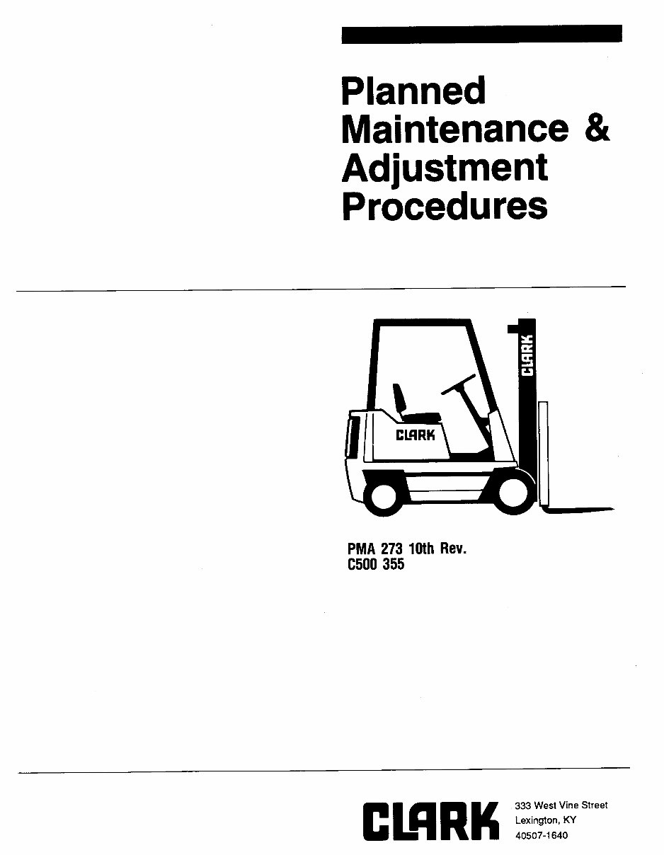 Clark C500 355, C500 30-55 Forklift Complete Workshop Service Repair Manual preview img 1