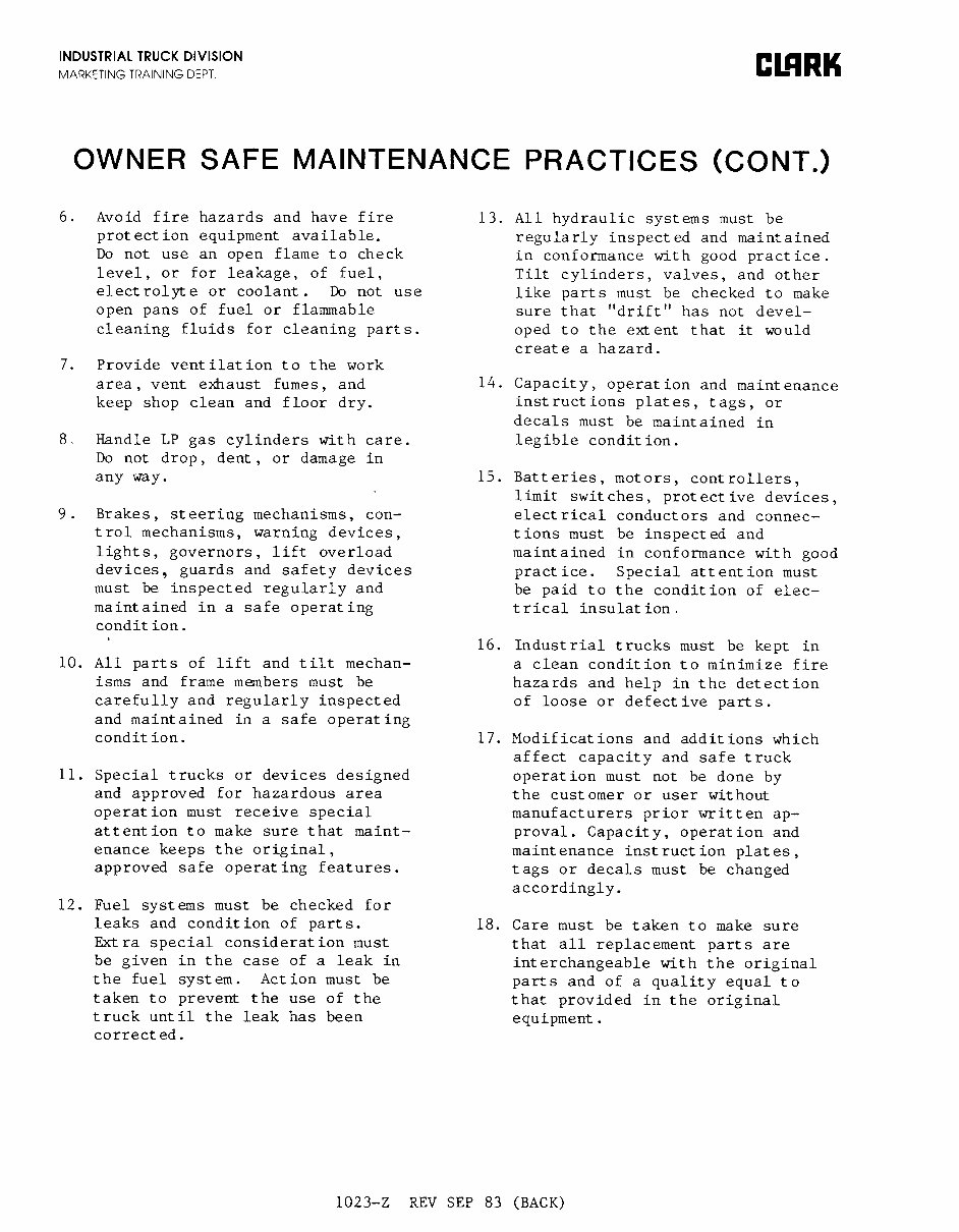 Clark C500 355, C500 30-55 Forklift Complete Workshop Service Repair Manual preview img 3